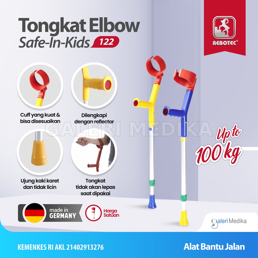 Tongkat Siku / Tongkat Elbow Anak Rebotec Safe-In-Kids 122 - Tongkat Bantu Jalan Anak