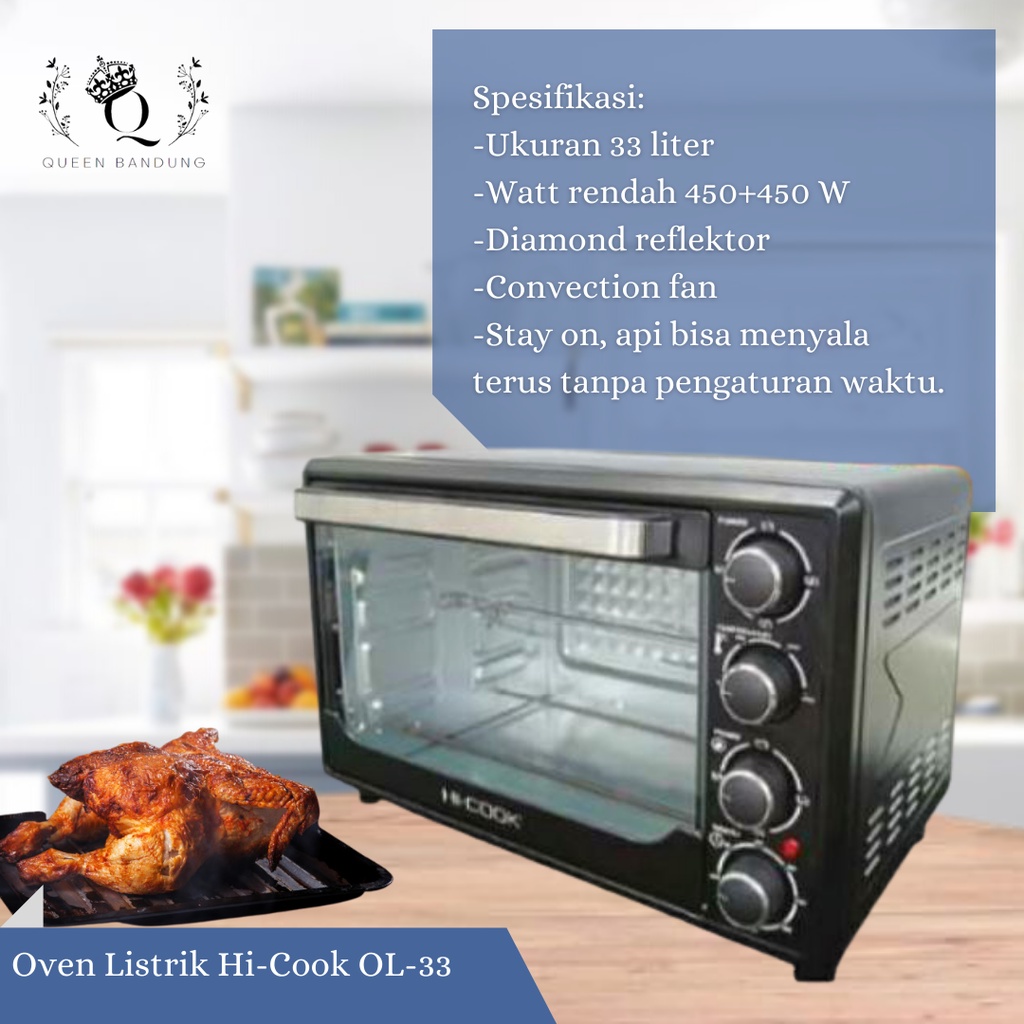 Oven Listrik Hi-Cook OL 33 - Oven Listrik Low Watt Serba Guna