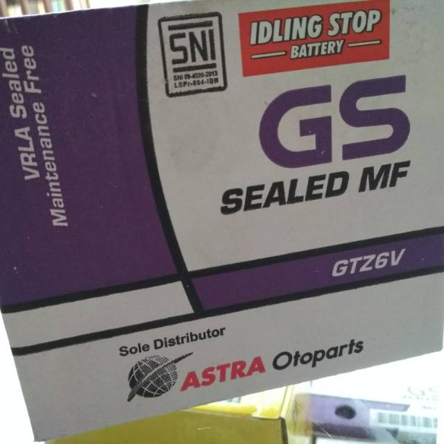 Aki kering GS Sealed MF GTZ6V untuk vario 125, N Max, Satria F150, Ninja New Series