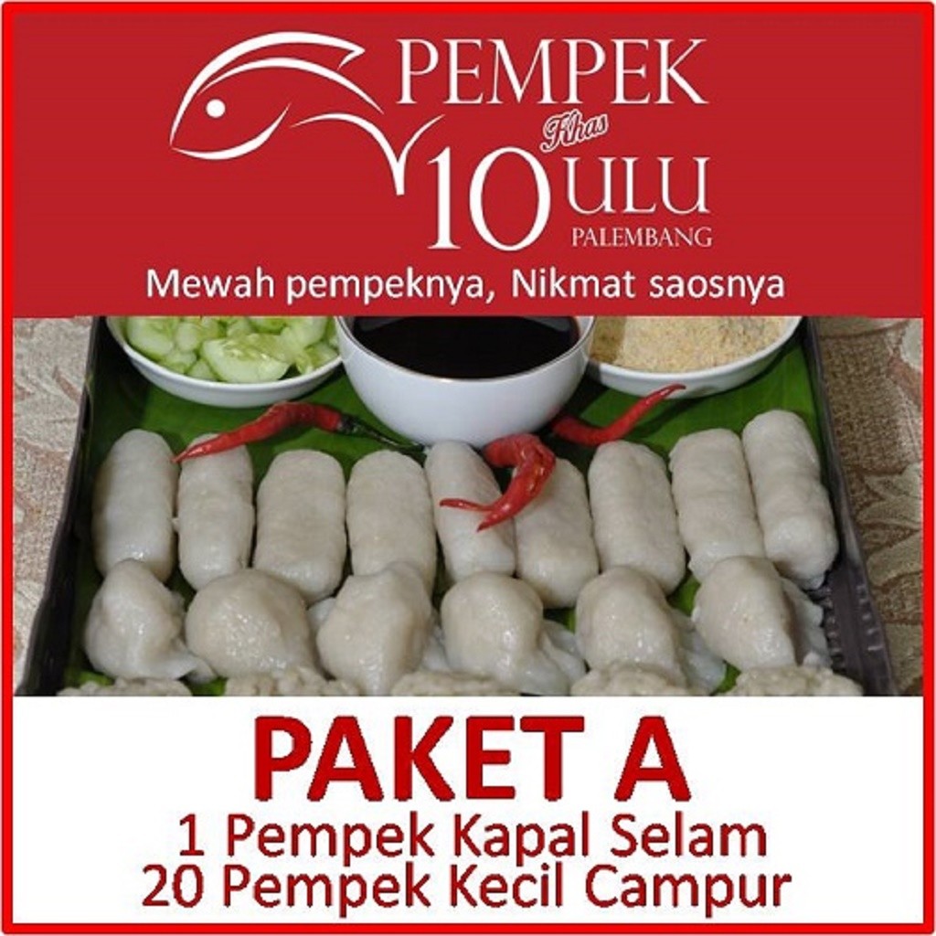 

Pempek 10 Ulu - Paket A - 1 Kapal Selam + 20 Pempek Kecil Campur - P10U - Palembang