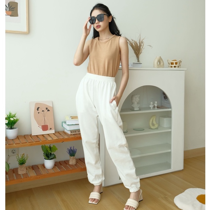 Laura Jogger Pants - Long Pants - Celana Wanita Casual - Korean Style