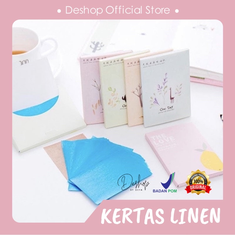 ISI 50 LEMBAR KERTAS LINEN PENYERAP MINYAK WAJAH