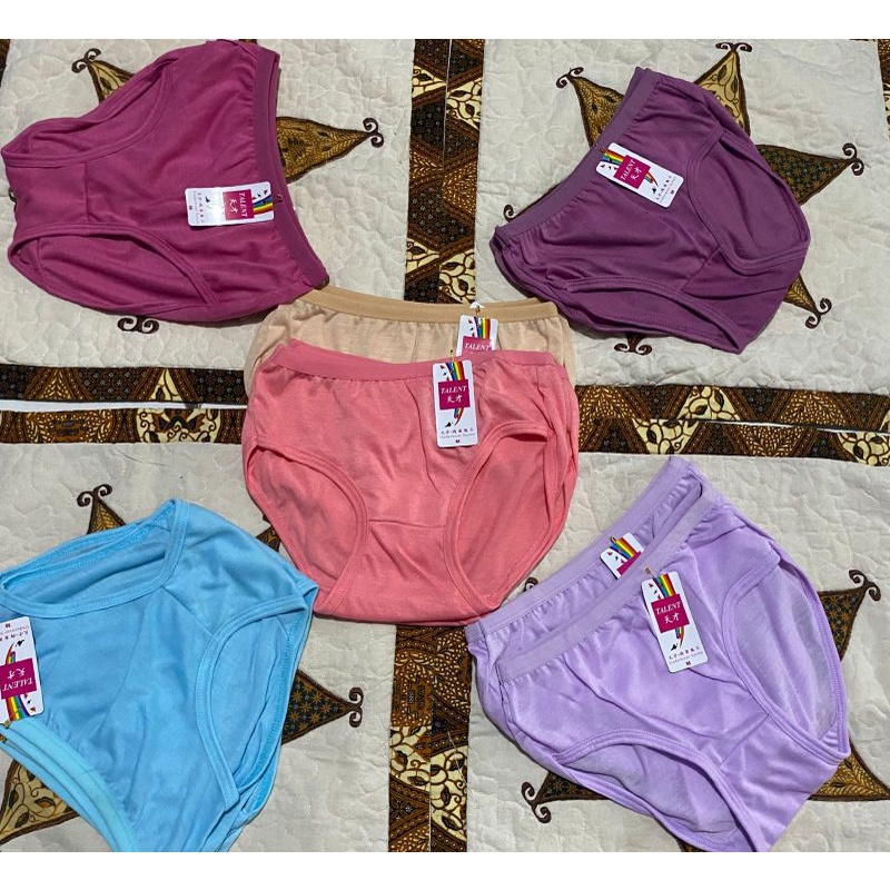 ￼PGDA - 6Pcs (3L - M) CD Wanita Talent / Celana Dalam Wanita Murah Halus