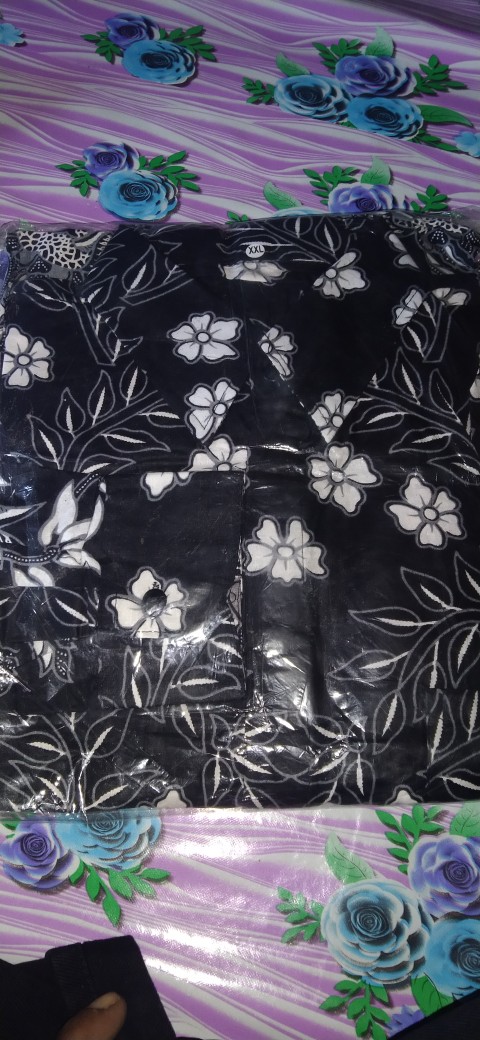 Maura Coupel Batik Couple Keluarga Sania Ruffle Ori Ndoro Jowi Dnt Motif Manuk Tarung Putih