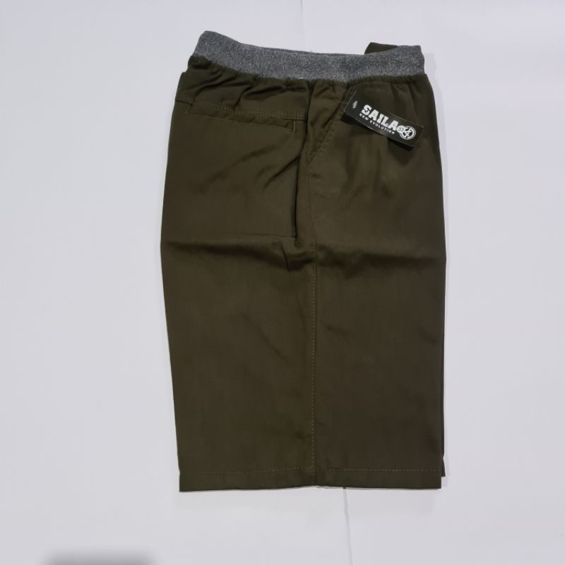 [BIG SIZE] Celana Chino Pendek Pria mick pinggang karet rip katun twill krem coklat surfing santaI