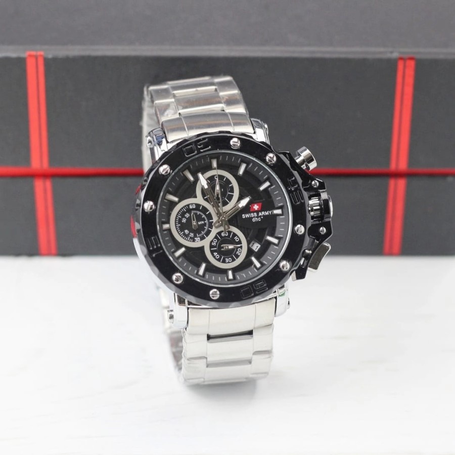 JAM TANGAN PRIA SA9205 RANTAI STAINLESS CHRONO AKTIF