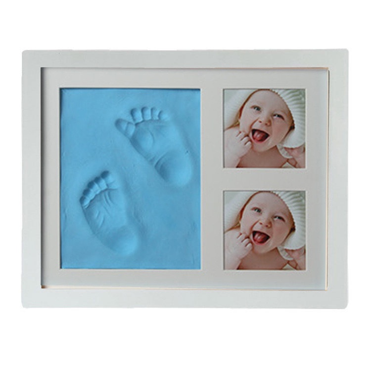 Bingkai Foto Dengan Tanah Liat Untuk Cetakan Tangan Dan Kaki Bayi Baru Lahir / Bingkai Foto / Frame Photo With Clay