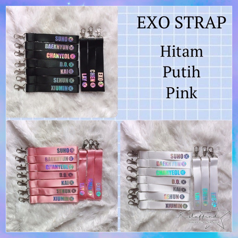 [kstuffind] EXO Gantungan Kunci Lanyard Hologram Murah Strap Hologram EXO