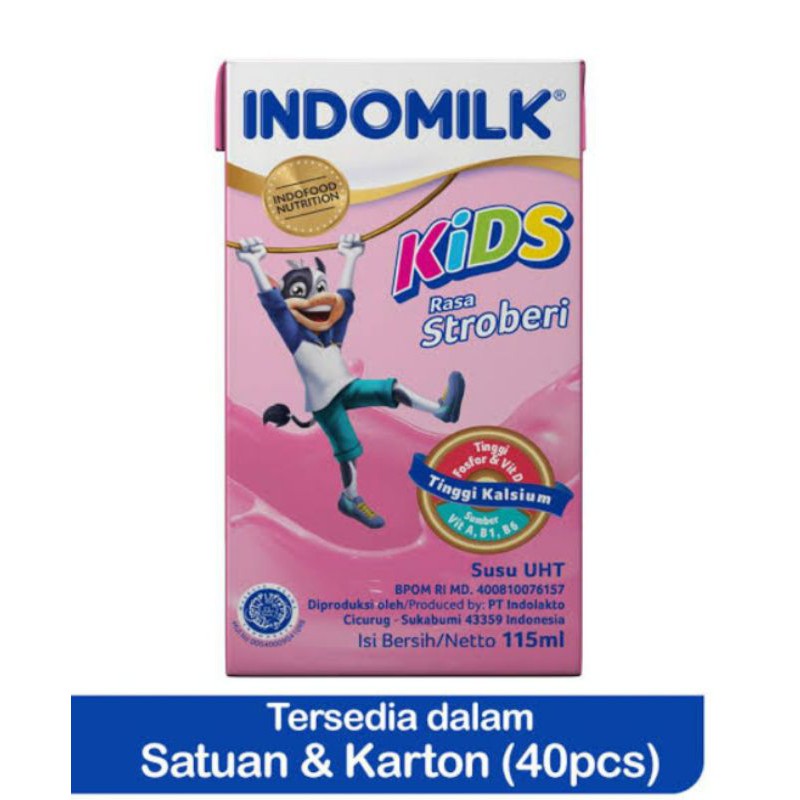 

Indomilk kids 115mL Coklat Strawbery Full Cream Pasar Segar Depok