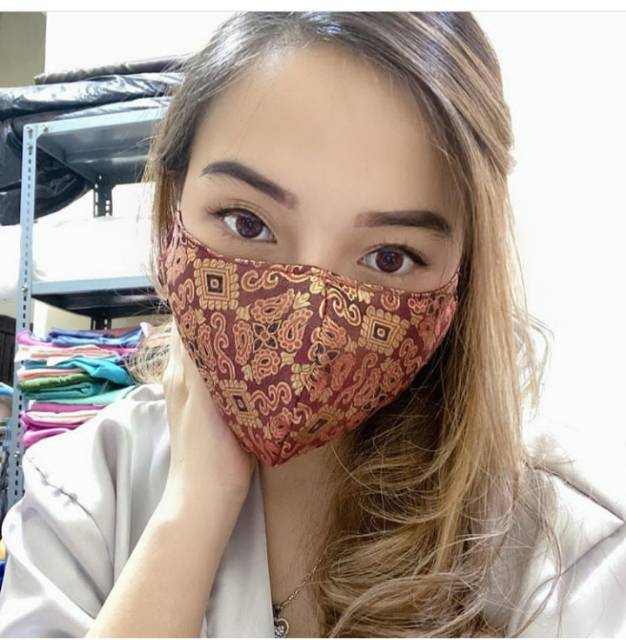 Premium Batik Mask / Masker Etnik Songket mewah 3ply / earloop Mask Batik