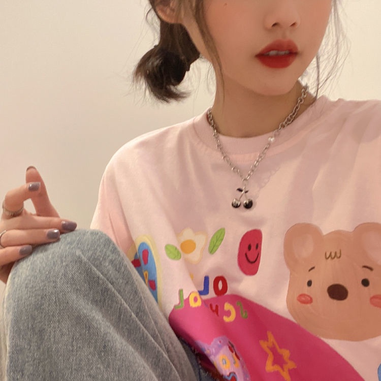 Liontin Kalung wanita sweter rantai Tahun Baru trendi tidak memudar in hip hop sweet cool Cherry kal