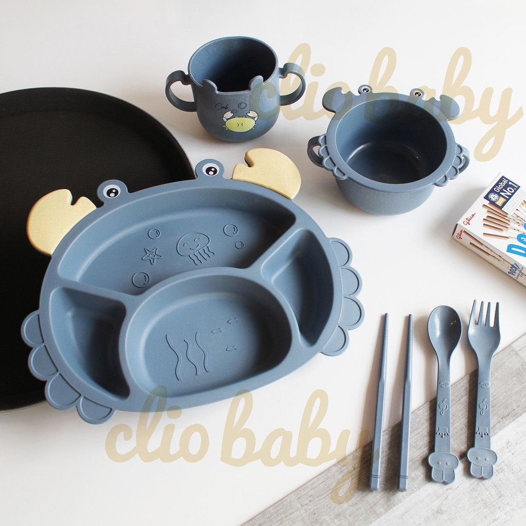 SET tempat makan anak gambar lucu SET perlengkapan makan anak MPASI murah Tableware anak bahan wheat