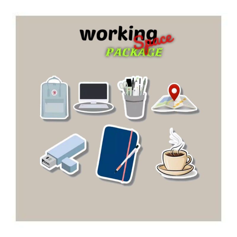 

STICKER AESTHETIC WORKING SPACE SERIES STIKER CASE HANDPHONE LAPTOP STIKER DECAL DIY STIKER MURAH