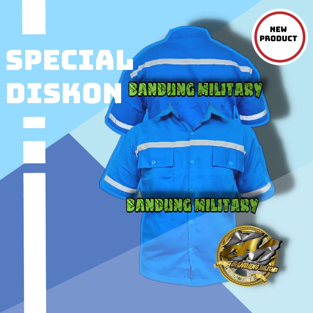 COD Ditempat Kemeja Lengan Atasan Pendek Pria Baju Kerja Katelpak Safety Wearpack Proyek Pdl Seragam