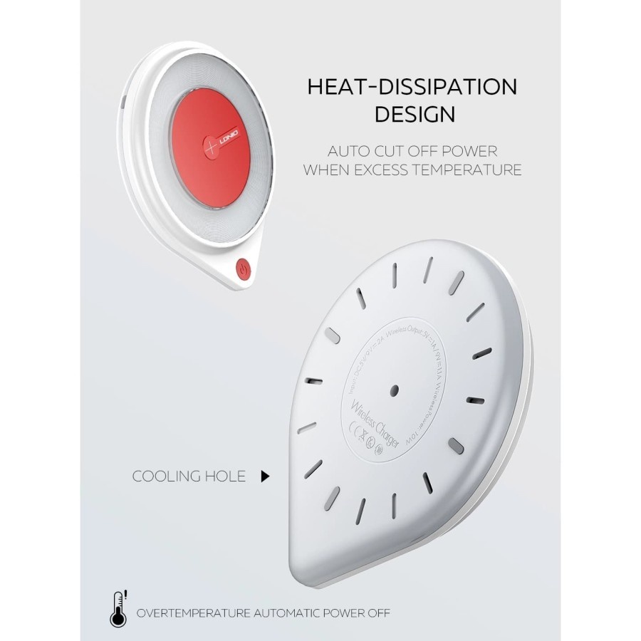 LDNIO AW001 Wireless Charger 10W 2A QI Fast Wireless Charging Pad LED