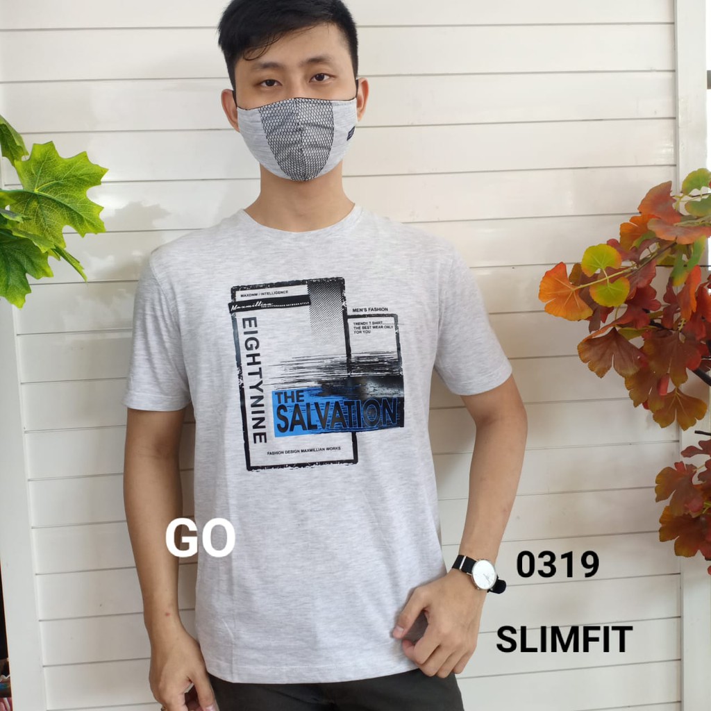 gof MAXMILLIAN KAOS B (Slimfit) Pakaian Pria Atasan Kaos Oblong Santai Original Lengan Pendek