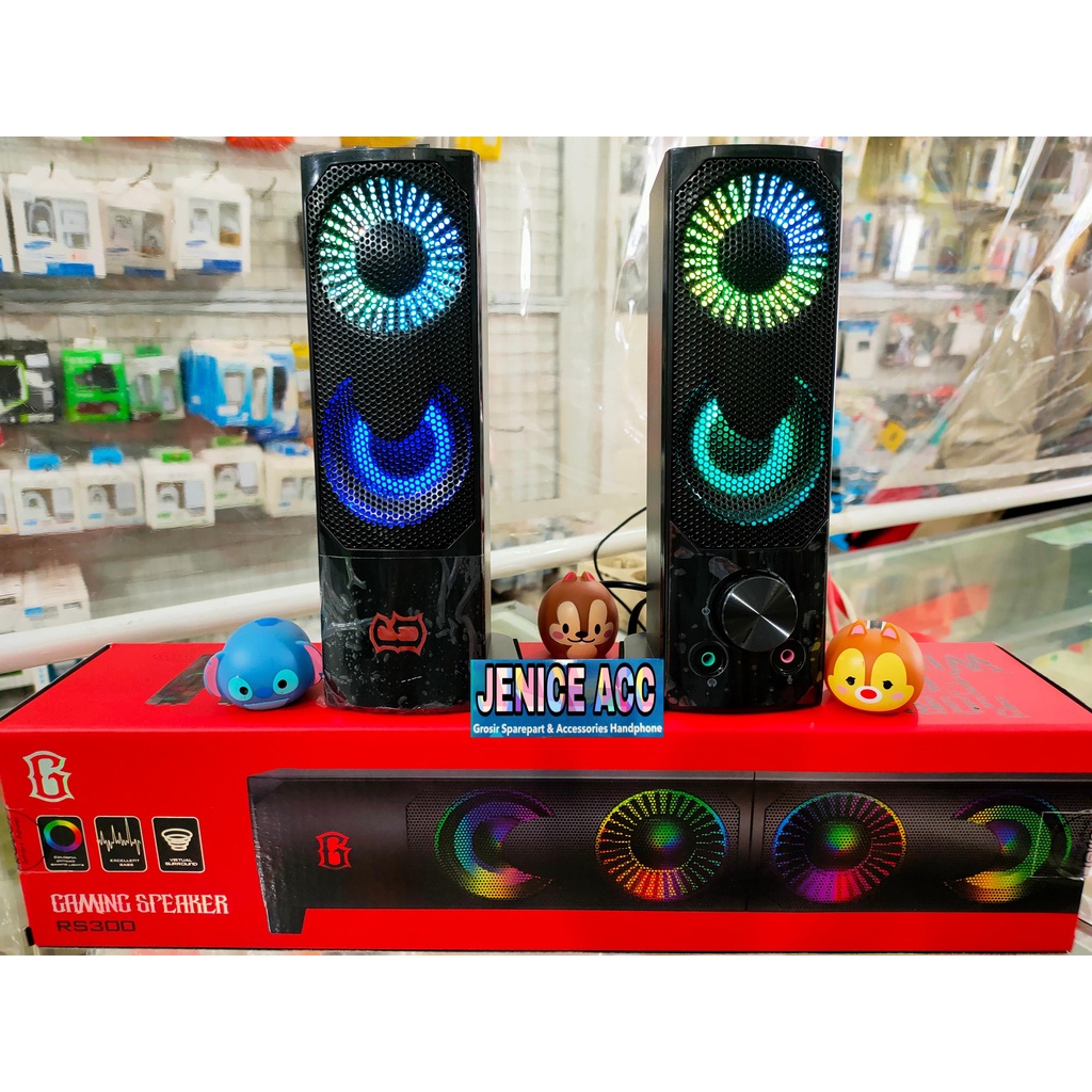 SPEAKER COMPUTER ROBOT RS300 E-SPORT GAMING SOUND BAR RGB LIGTING EFFECT