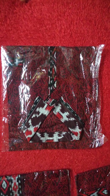 Batik Couple Keluarga Modern  Motif Mego Mendung Merah Maroon Busui Jumbo Termurah -batik Pekalongan