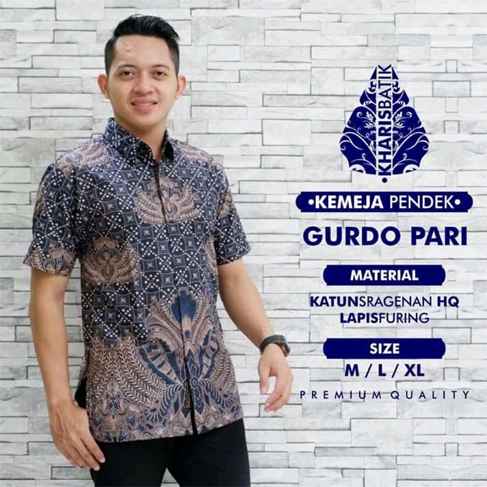 Batik Pria GURDO PARI Full Furing Bahan Katun Sragenan