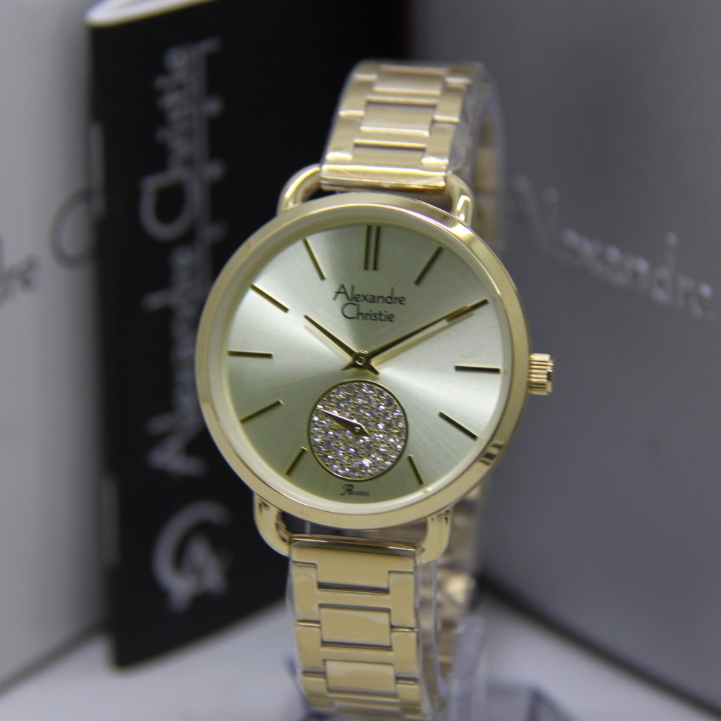 ALEXANDRE CHRISTIE 2907 GOLD WANITA ORIGINAL AC2907 AC 2907 JAM TANGAN CEWEK ARLOJI CEWEK