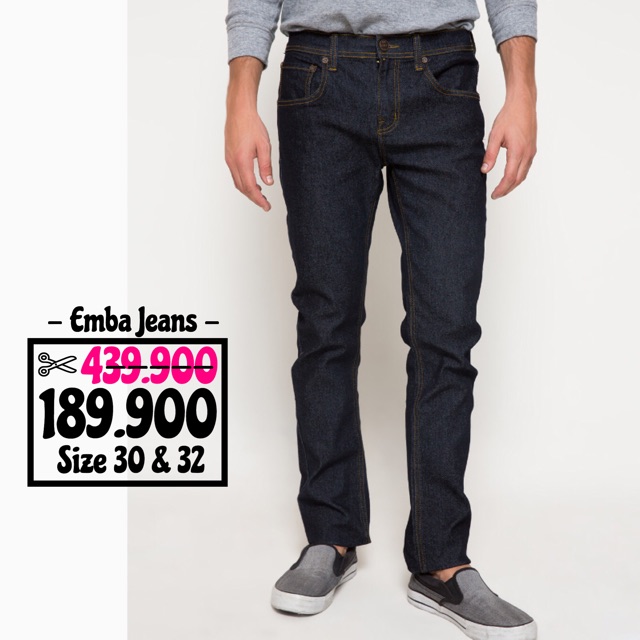 Celana Panjang Jeans Emba Jeans Original Biru