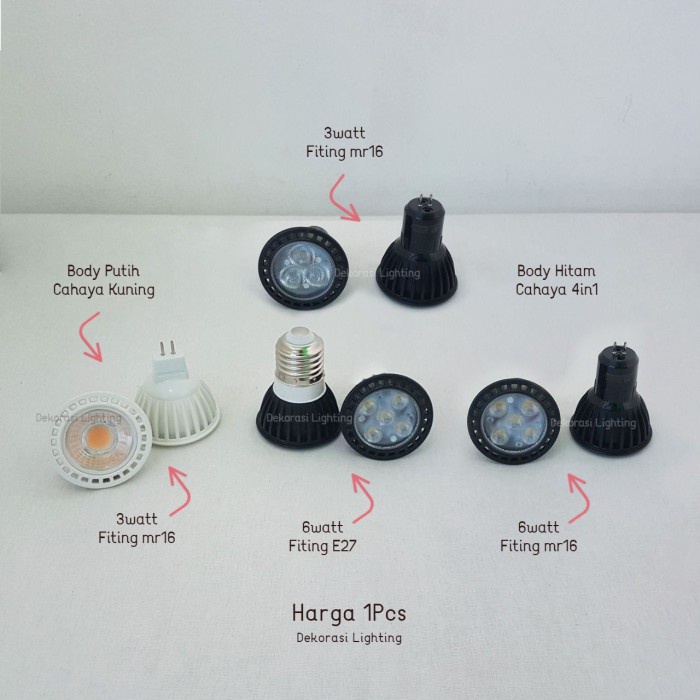 [Ready] H3Q Lampu Halogen Led 3W Sorot Spotlight Warm White E27 Mr16 G4 Spot [n0n41]