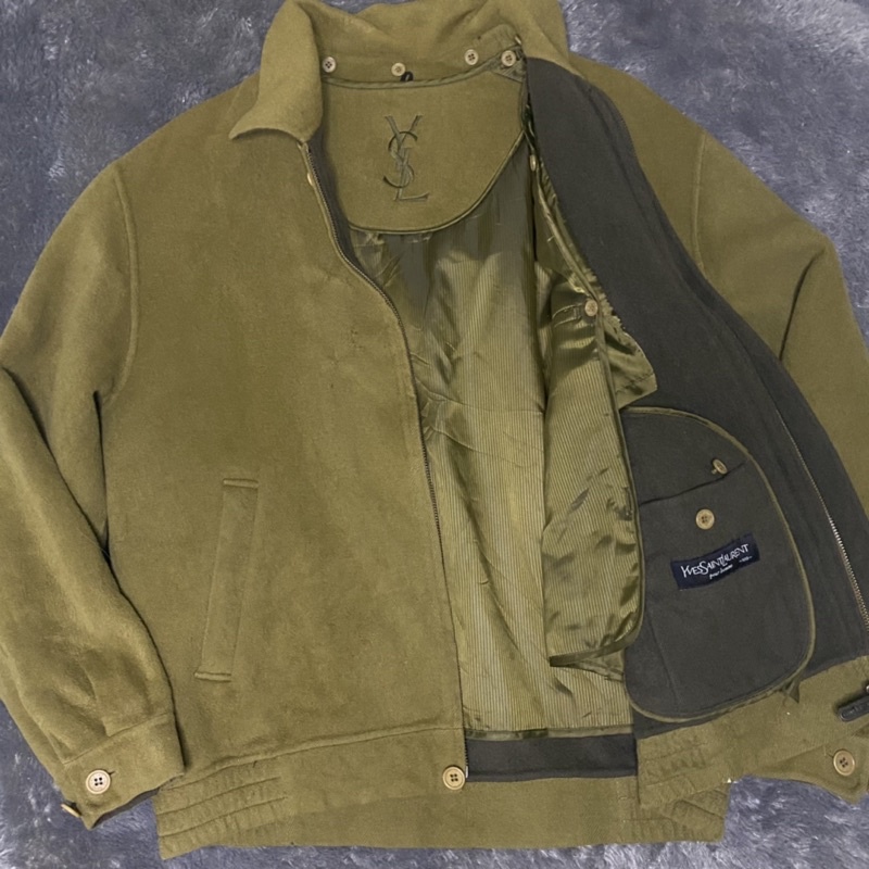 YSL fleece jacket brown