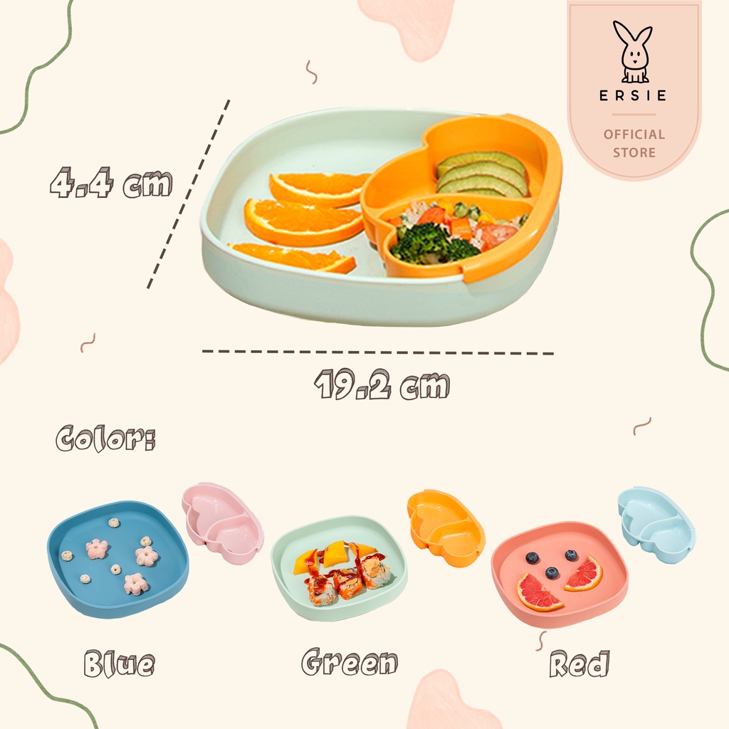 ERSIE PHANPY CLOUD SHAPE SILICONE PLATE | Piring Makan Anak | Mpasi Anak