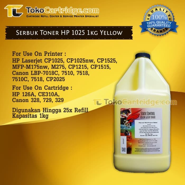 Serbuk Toner HP 1KG Yellow 1025 CP1025nw CP1215 CP1515 CP1525 CP2025 M