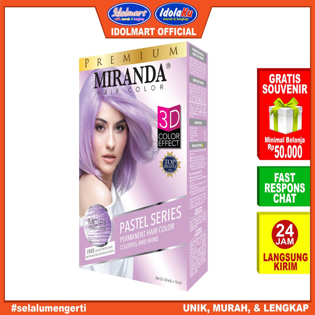 IDOLAKU Miranda Hair Color (Cat Rambut Permanen) Pastel Series MCP1 Taro Latte 30ml