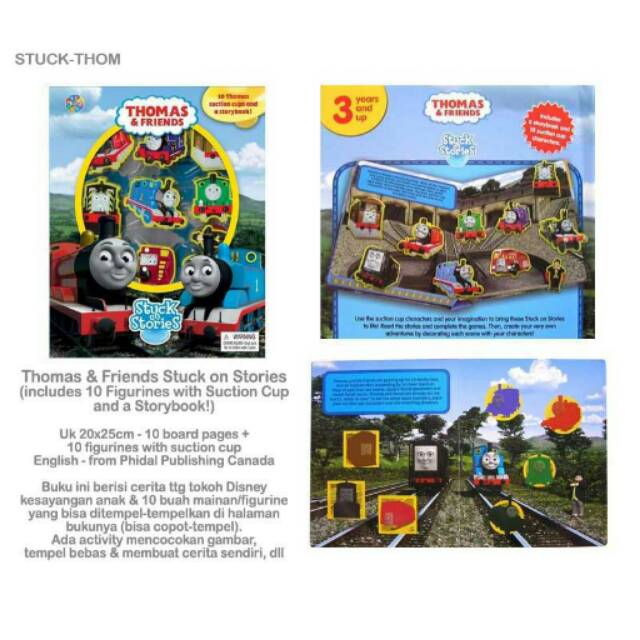 STUCK-THOM) Stuck on Stories Thomas & Friends with 10 Disney Suction Cups and a Storybook