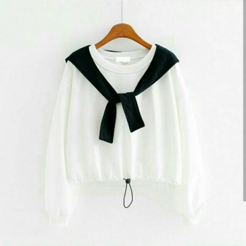 Vshop91jkt - Fashion Wanita Sw Crop Syal Baju Croptop Baju Korea Baju wanita