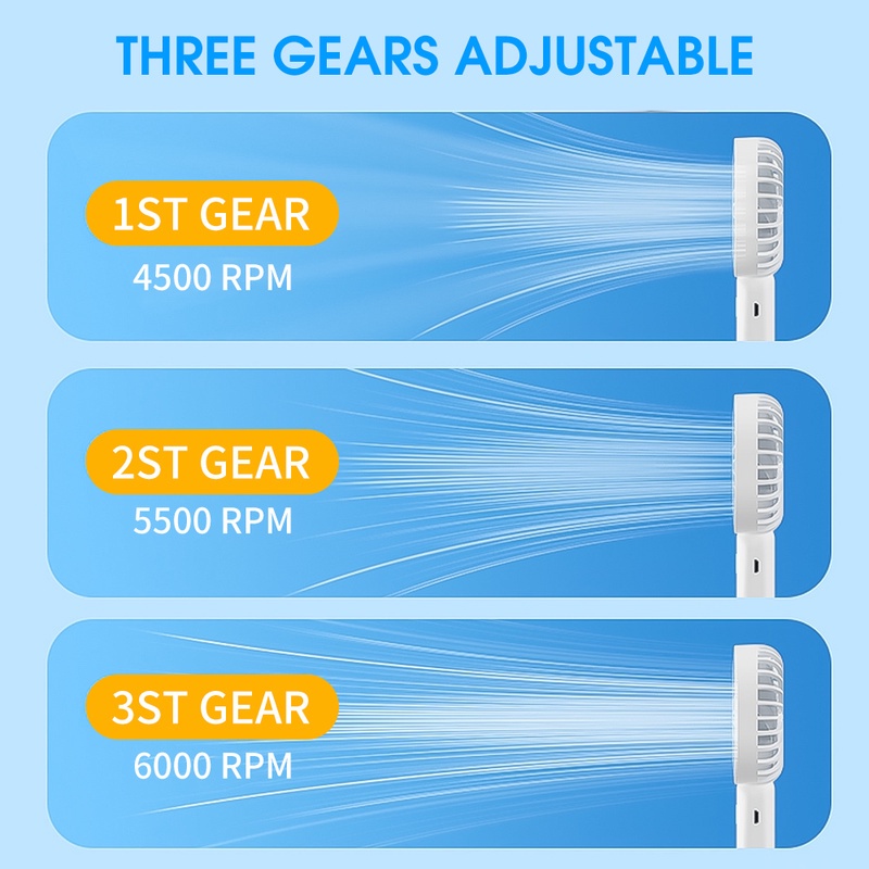 Kipas Angin Mini Portable 3 Mode Dengan Port Charger Usb Dan Holder Handphone