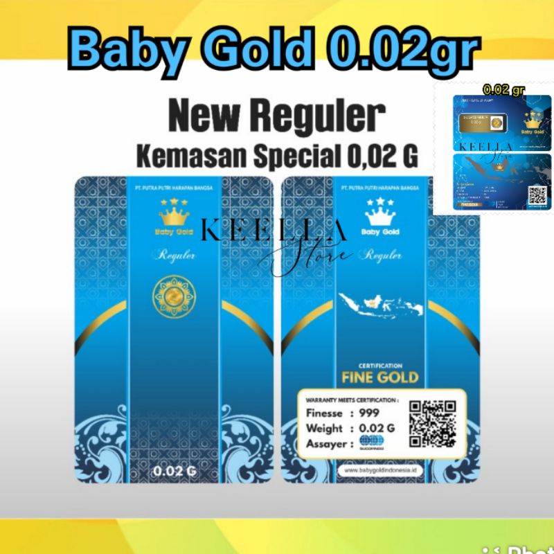 Baby gold 0.02 gram gr babygold emas murni Logam mulia 24 karat 24k