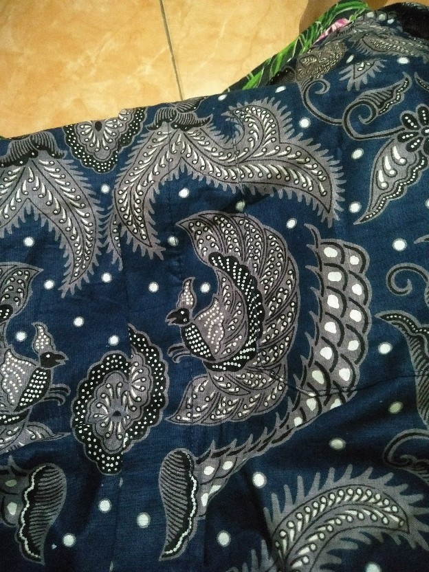 Zf048 Kemeja Batik Pria Lengan Panjang Spesial Navy Size M L Xl Xxl Bswart Batik Hrb026 Kenango Hem