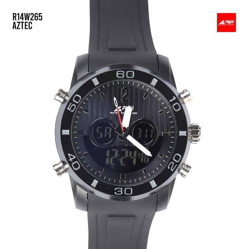 Jam Tangan Digital dan Analog Pria AZTEC AREI OUTDOORGEAR - Jam Tangan Digital DUAL TIME REI Anti Ai