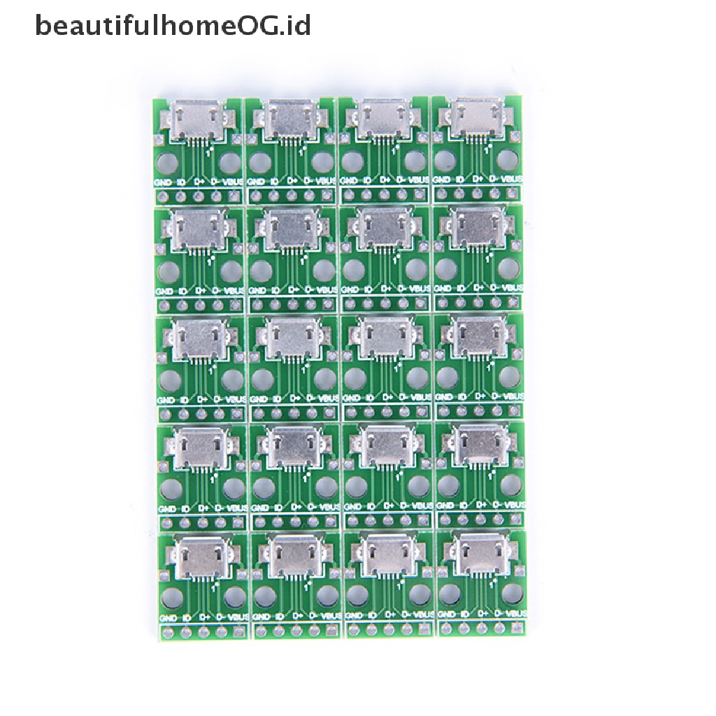 / Beautifulhomeog.id / 20pcs Papan Modul adapter Konektor micro usb Ke DIP 2.54mm female 5-pin