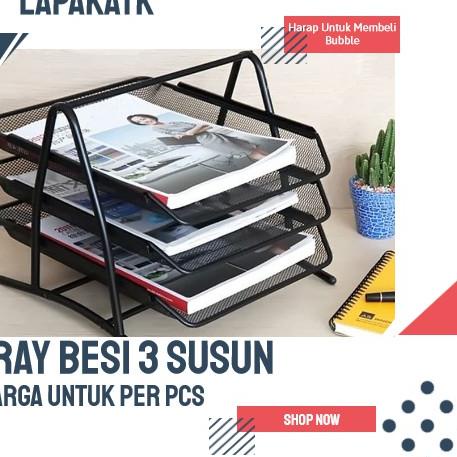 

[PRODUK VTPKP] Rak besi / dokumen Kertas besi 3 susun / Tray besi 3 susun PPE