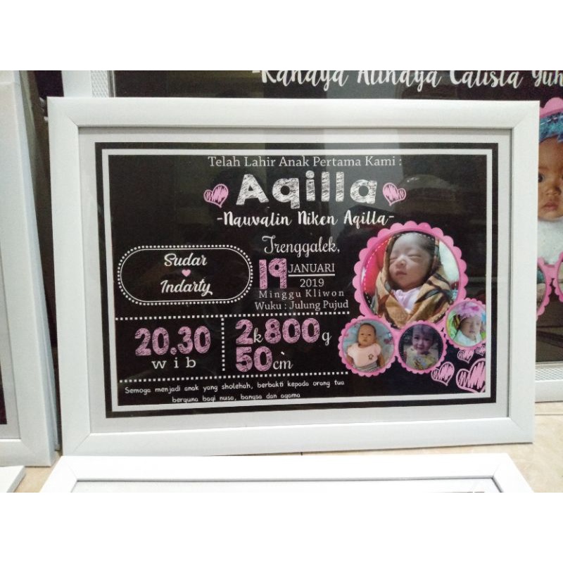 biodata bayi 14 r/12 rs (30*45) papan nama bayi/pigora bayi