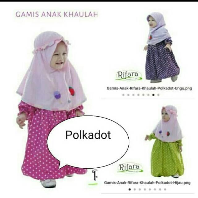 Gamis Anak-Gamis Anak Rifara Polkadot Ukuran L
