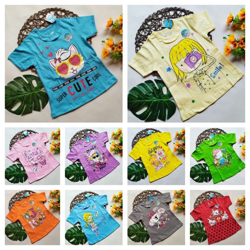 Kaos anak perempuan butterfly