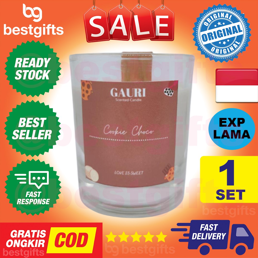 GAURI HANDCRAFTED SCENTED CANDLES CANDLE LILIN AROMATERAPI AROMATHERAPY PALM WAX WOOD COOKIE CHOCO
