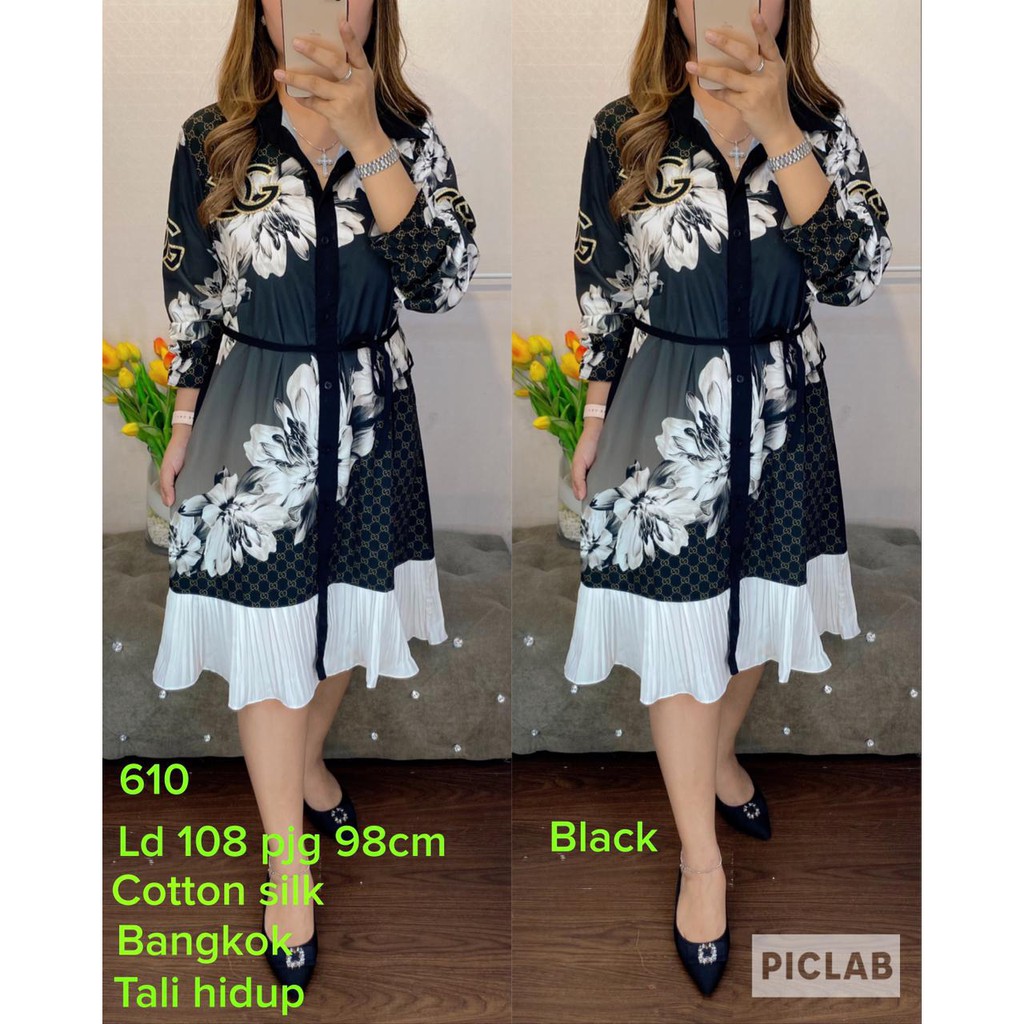 M628 tunik bunga mix prisket bangkok import 610/DR512