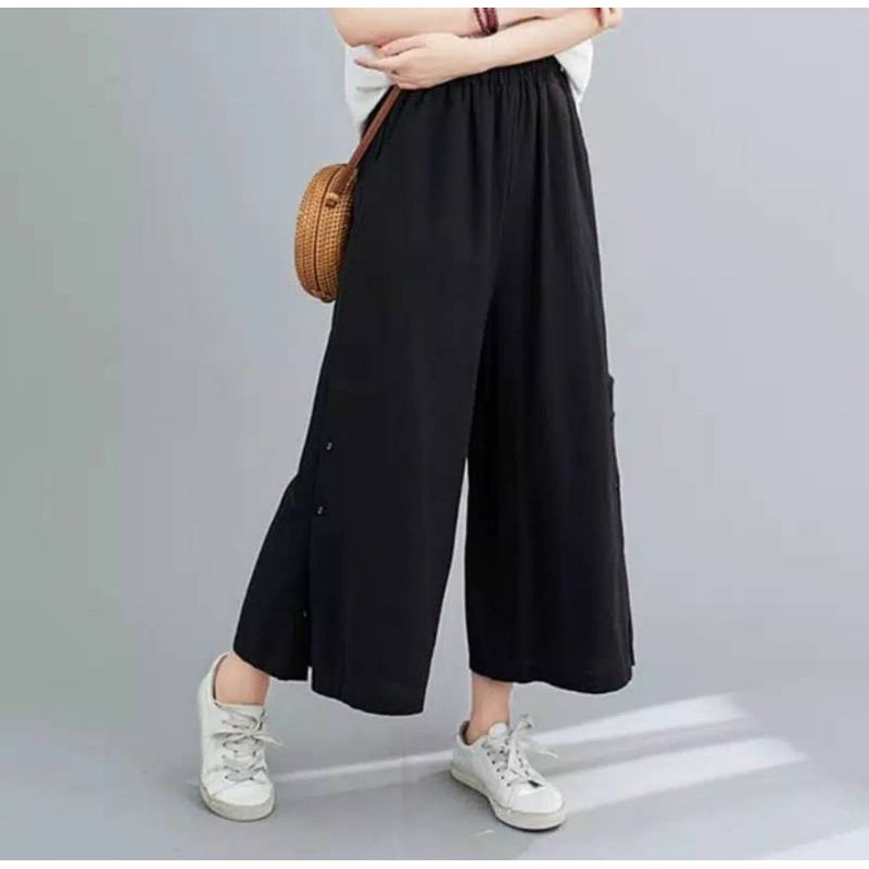 button palazo pants Celana wanita kasual amara