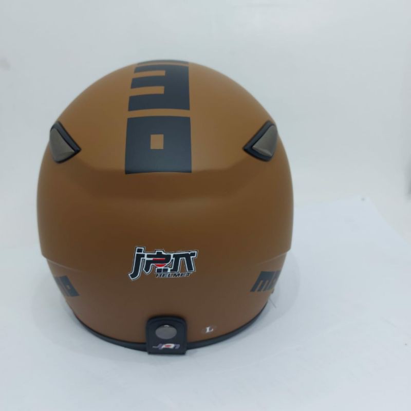 Helm Bogo Retro Jpn Momo Kawai Coklat Doff