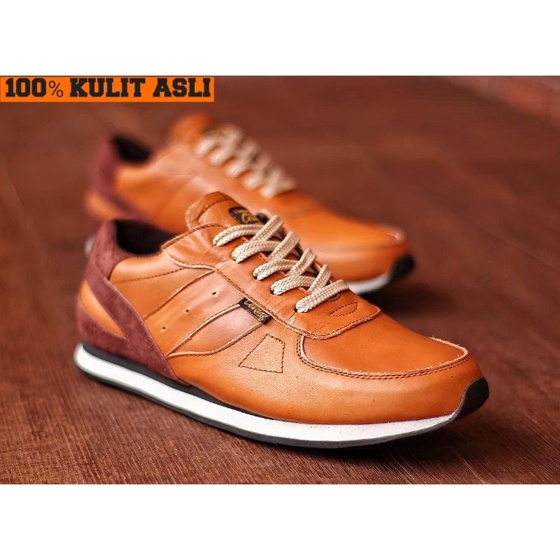 WOLF|100% KULIT ASLI SNEAKERS PRIA KASUAL SPORTY CEVANY JELLAL ORIGINAL CH1