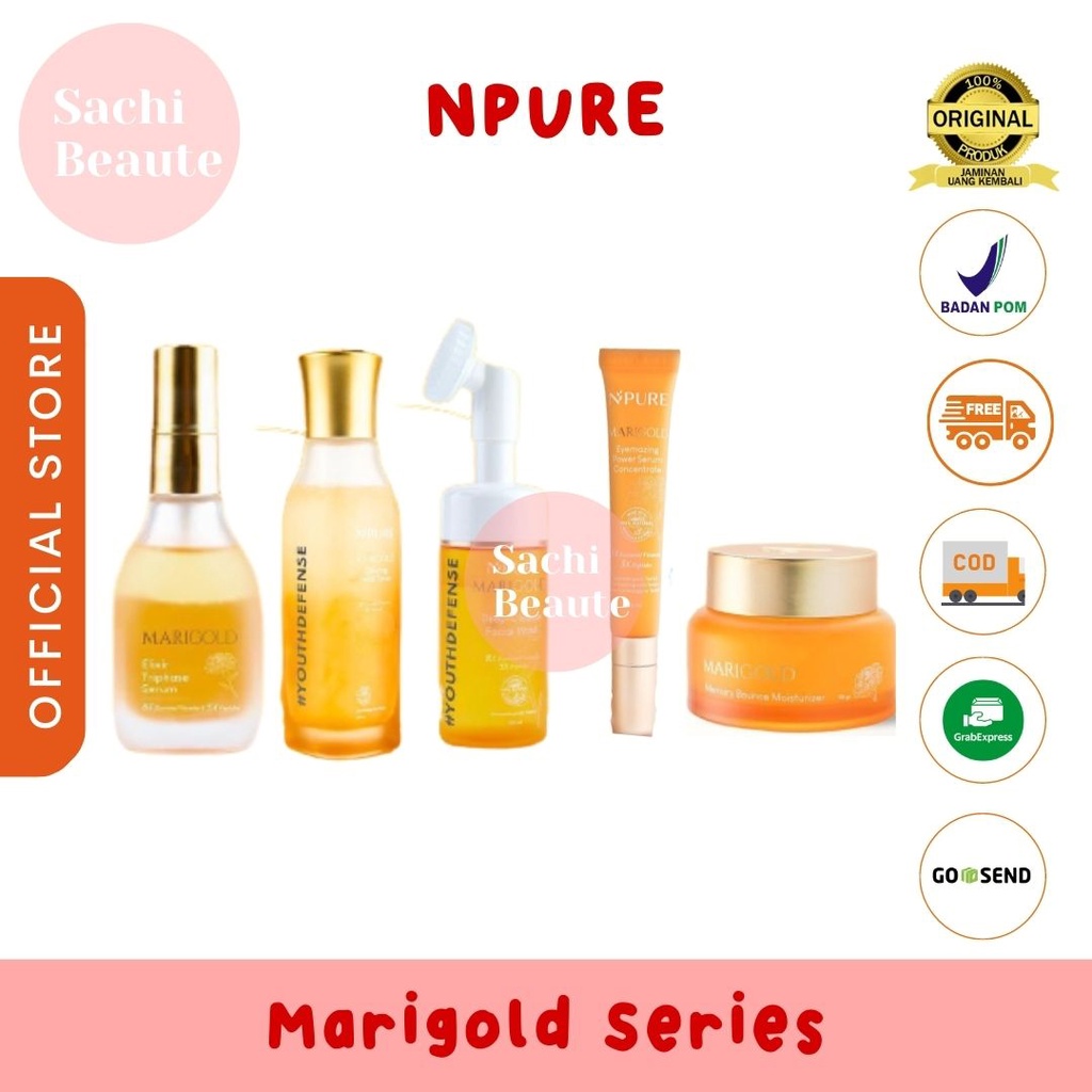 Npure Paket Marigold Series Anti Aging Face Wash Face Toner Face Serum