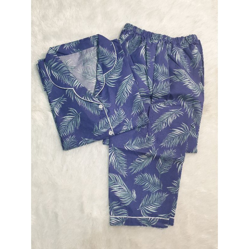 Baju Tidur Piyama Wanita/Cewek Pajamas Dewasa Katun Motif Daun Mocca/Mocca Leaf