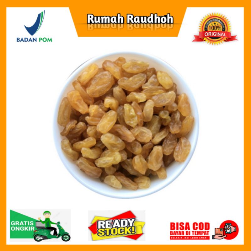 

KISMIS ANGGUR GOLDEN RAISIN 250 GRAM - KISMIS ASAM MANIS KAYA MANFAAT