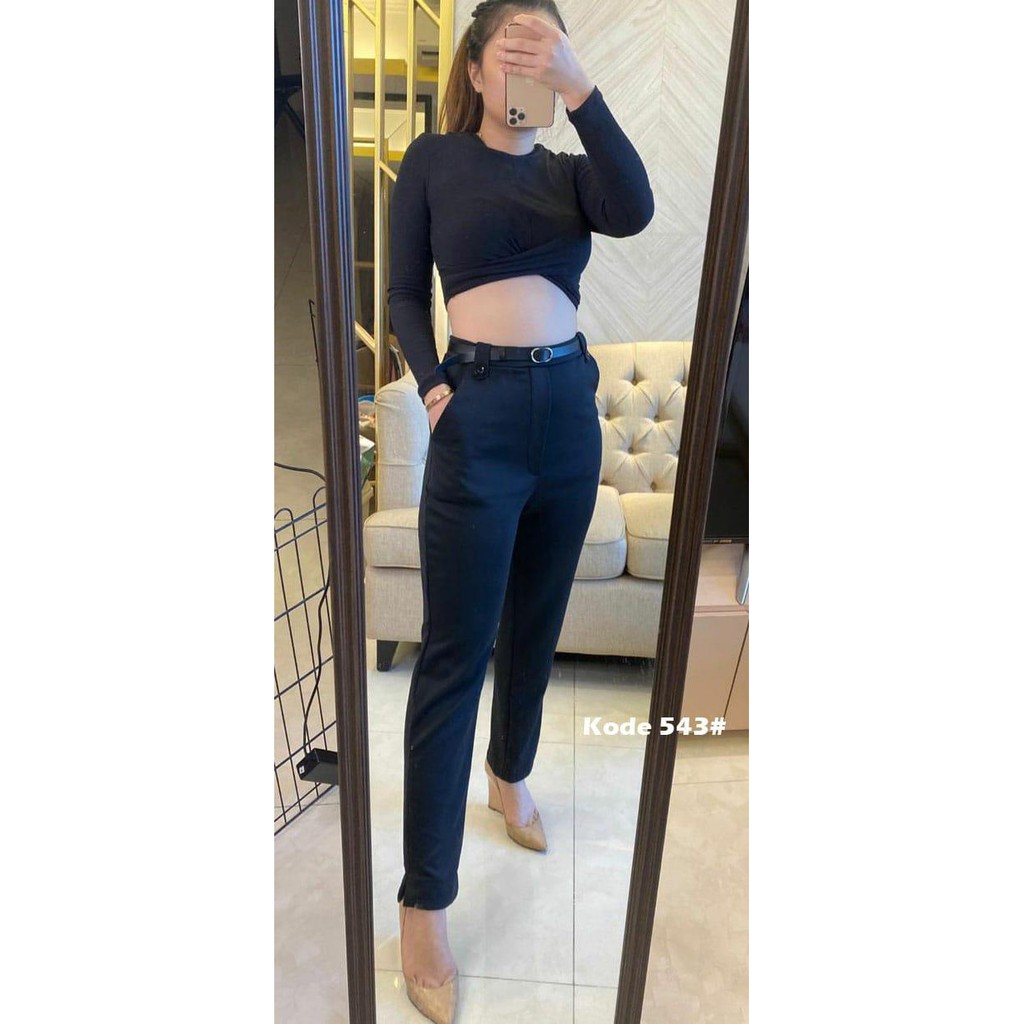 [VM] - Scuba pants (NO BELT) / celana kantor casual/ celana pencil  scuba Mydress_collection 543